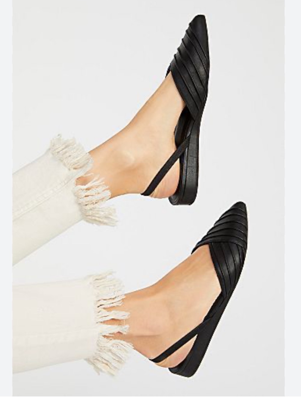 Seychelles Highly Touted Black Leather Pointed Flats Size 7.5